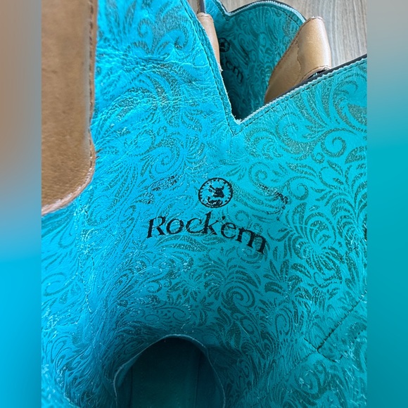 Rock‘EM Sunflower Square Toe Cowgirl Boot - Honey Size 7.5 EUC - Picture 8 of 9